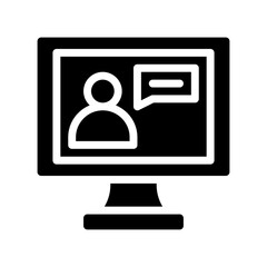 online interview glyph icon