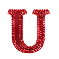 Small spheres on the red symbol. letter u