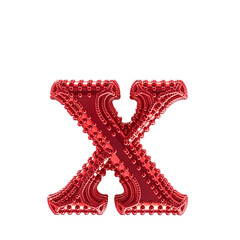 Small spheres on the red symbol. letter x