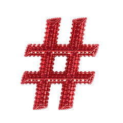 Fototapeta premium Small spheres on the red symbol