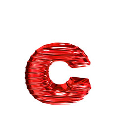 Red symbol with ribbed horizontal. letter c