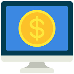 Coin Money Computer Icon