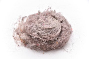 Pile of dust and debris on a white background.