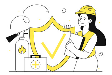 Occupational health vector outline concept