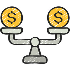 Money Scales Balanced Icon