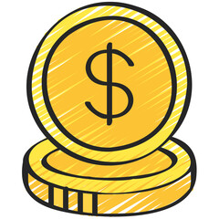 Dollar Money Coins Icon