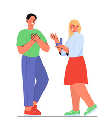 Wedding proposal vector concept