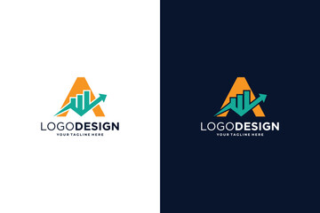 Creative initial letter A Financial Chart Logo Design.