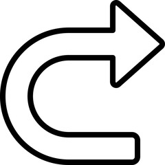 Right Curved Arrow Icon