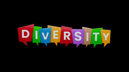 Diversity, concept, typography, wallpaper, 3d render, social media post, banner, poster, flyer, diverse, society, multiculturalism, Demographic, demography, inclusion, equality, business