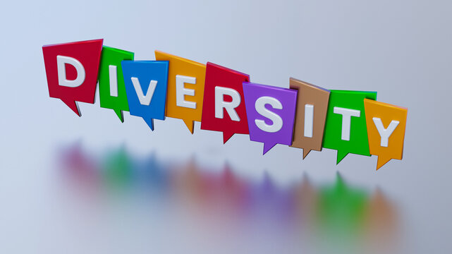 Diversity, concept, typography, wallpaper, 3d render, social media post, banner, poster, flyer, diverse, society, multiculturalism, Demographic, demography, inclusion, equality, business