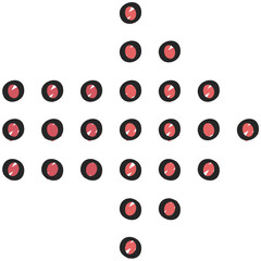 Three Layers Dots Arrow Icon