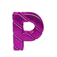 Symbol made of diagonal purple blocks. letter p