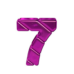Symbol made of diagonal purple blocks. number 7