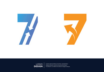 Set of Number 7 business logo design inspiration.