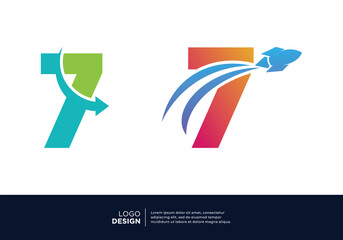 Set of Number 7 business logo design inspiration.