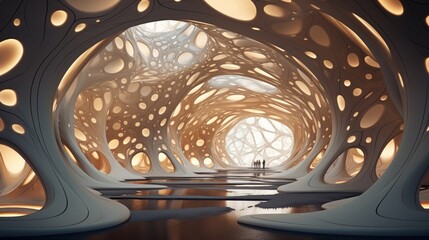A breathtaking, biomimetic architectural marvel inspired by natural forms, created through the power of computational design.