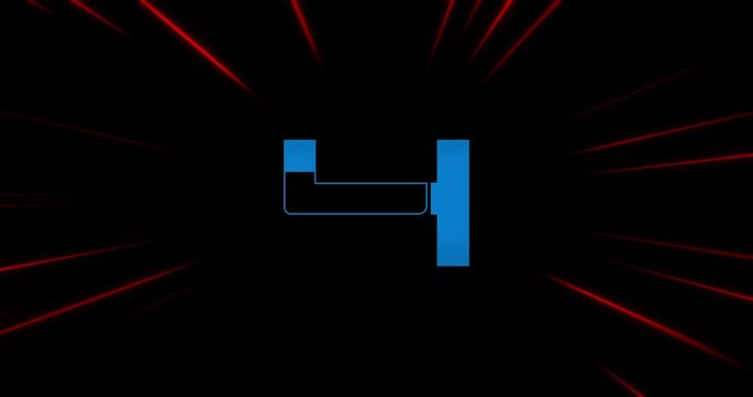 The final countdown | blue digital numbers,  time space in the backgraound | 4k footage