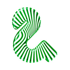 White 3d symbol with ultra thin green straps