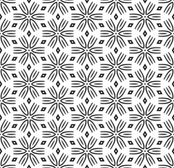 Abstract Seamless Geometric Hexagons Pattern. Black and White Texture.