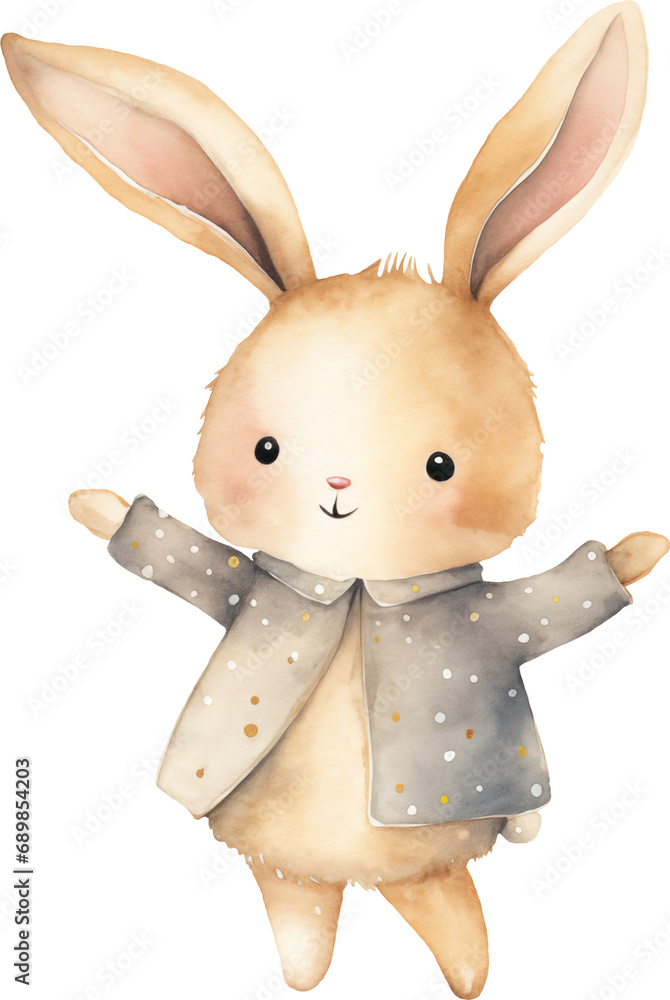 Aufkleber Whimsical bunny illustration created with Generative AI technology