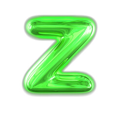Green inflatable symbol with glow. letter z