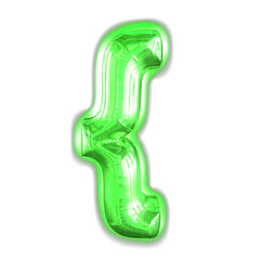 Green inflatable symbol with glow