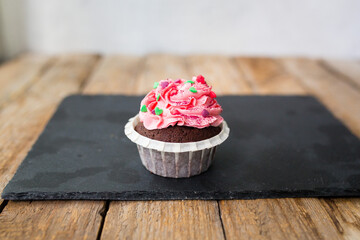 cupcake on a black board