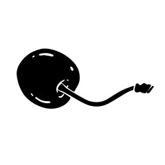 Silhouette of summer cherry berry. Vector graphics.