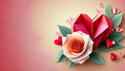Valentine's day origami background