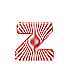 White 3d symbol with ultra thin red straps. letter z