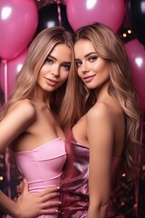 Beautiful girls on the new year party