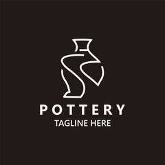  Pottery logo design handmade, creative traditional mug craft concept inspiration nature workshop template