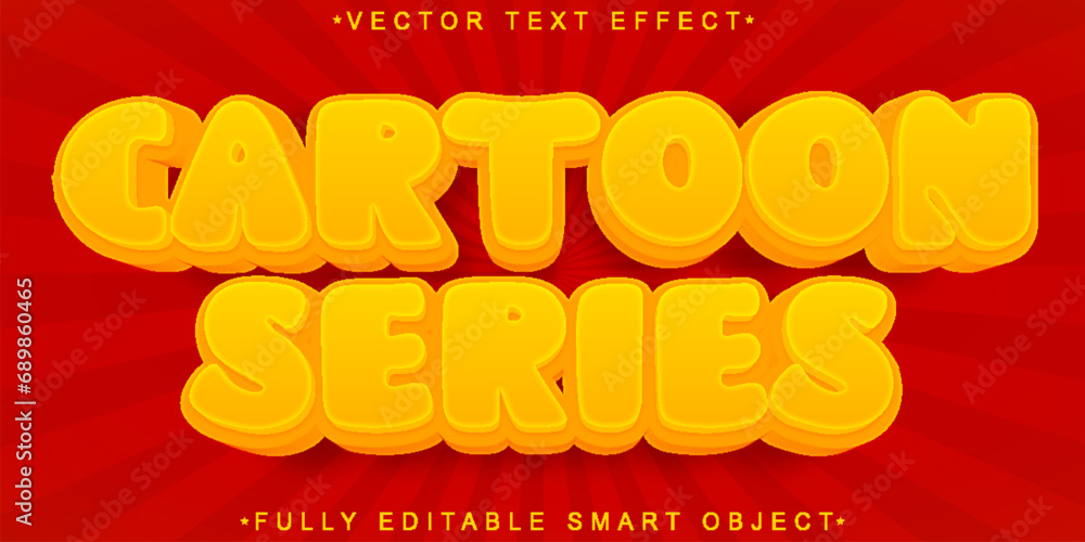 Aufkleber orange cartoon series vector fully editable smart object text effect