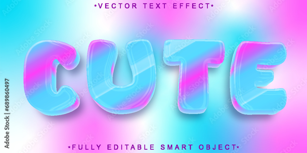 Aufkleber sweet colorful cute vector fully editable smart object text effect