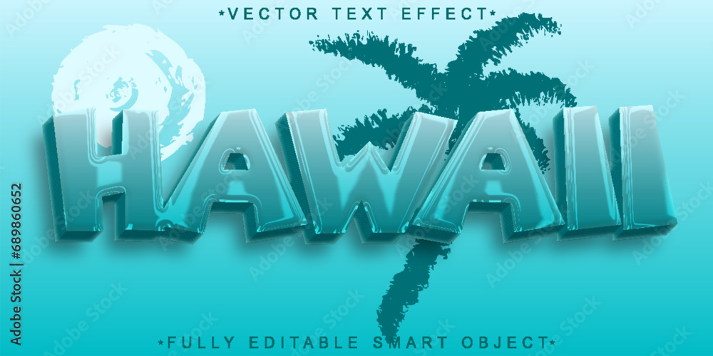 Aufkleber turquoise tropic hawaii vector fully editable smart object text effect