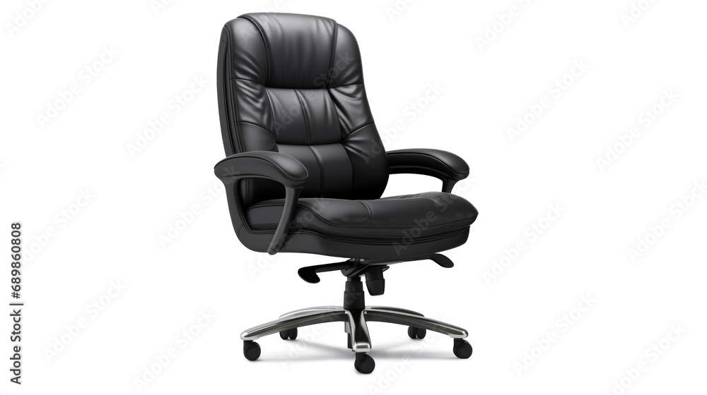 Wall mural the office chair from black leather. isolated on transparent