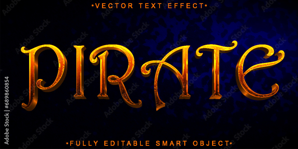 Poster pirate vector fully editable smart object text effect