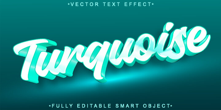 Turquoise Vector Fully Editable Smart Object Text Effect