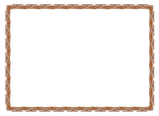 Brown frame with ornament vector illustration	

