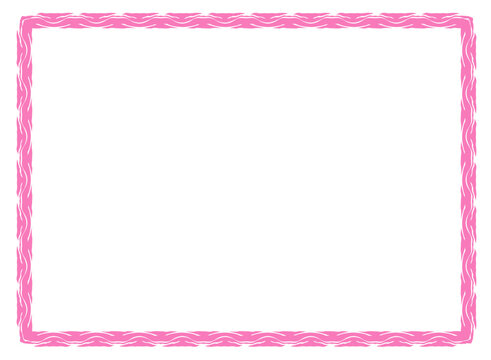 Pink rose frame with ornament vector illustration	

