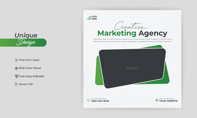 Creative Marketing Social Media Post banner Template, social media post banner design template. business marketing post. Digital marketing agency post banner, Digital marketing expert banner.