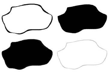 White and black tooltip bubble on a transparent background