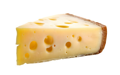 Slice of cheese, isolated, white and transparent background