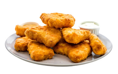 Chicken nuggets, isolated, white and transparent background