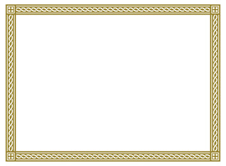 Golden vintage frame with ornament vector illustration