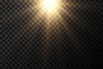 The light effect star flashed. Bright light and flash. On a transparent background.