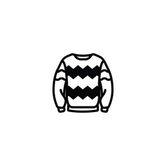 Original vector illustration. The icon of a warm knitted sweater with a pattern. Hand drawn, not AI
