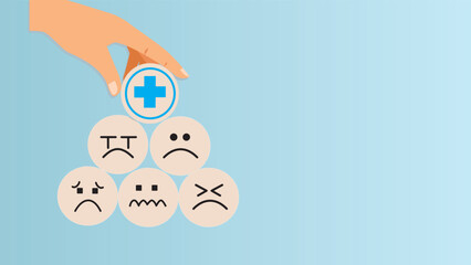 hands holding smile face mental health and bussiness growth