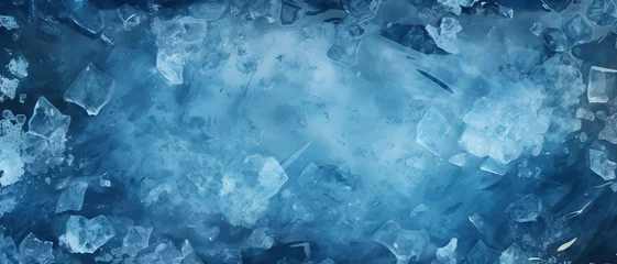 Foto op Canvas Frozen Tundra Ice Texture background,Blue ice cubes texture, can be used for printed materials like brochures, flyers, business cards. © png-jpeg-vector